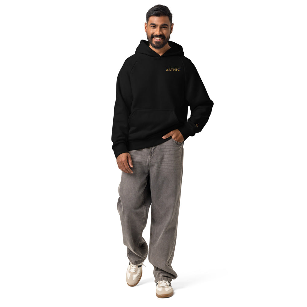 Atelier 560 Hoodie by ORTHIC in Black, on model