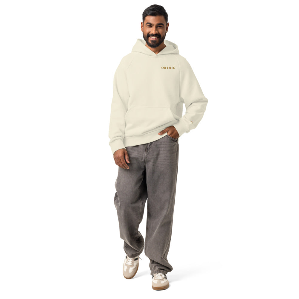 Atelier 560 Hoodie by ORTHIC in Cream, on model