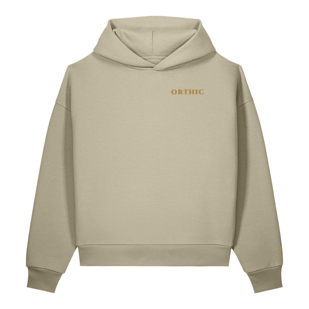 Atelier Sculpted Hoodie by ORTHIC in Stone, front