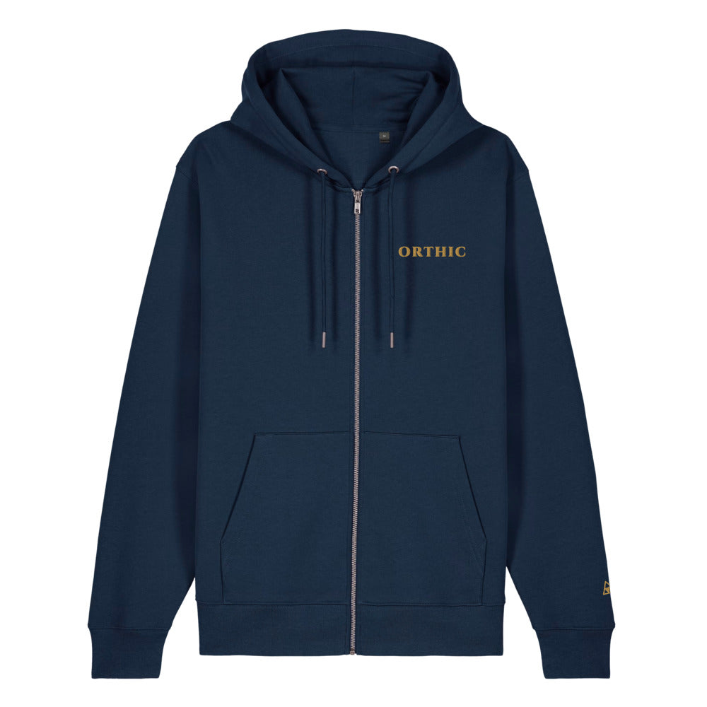 Atelier Zip Hoodie by ORTHIC in French Navy, front