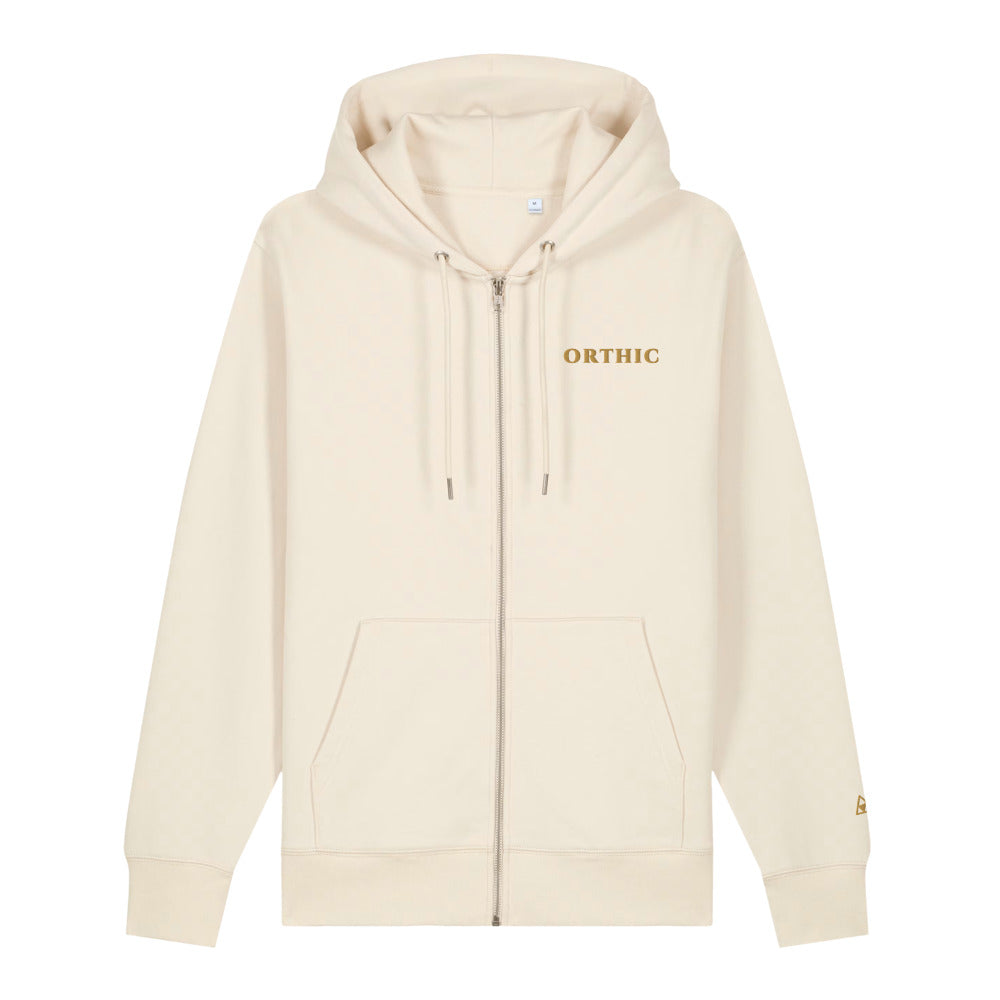Atelier Zip Hoodie by ORTHIC in Natural Raw, front