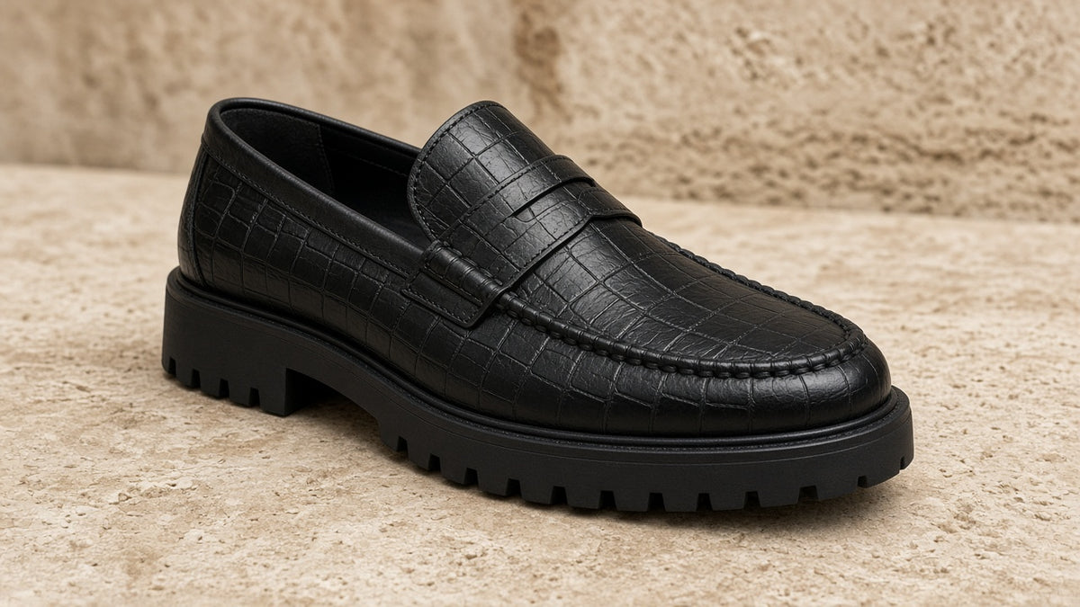 Pre-Order — ORTHIC Croc Penny Loafer — Black