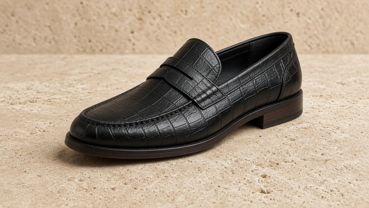Pre-Order — ORTHIC Croc Penny Loafer — Black