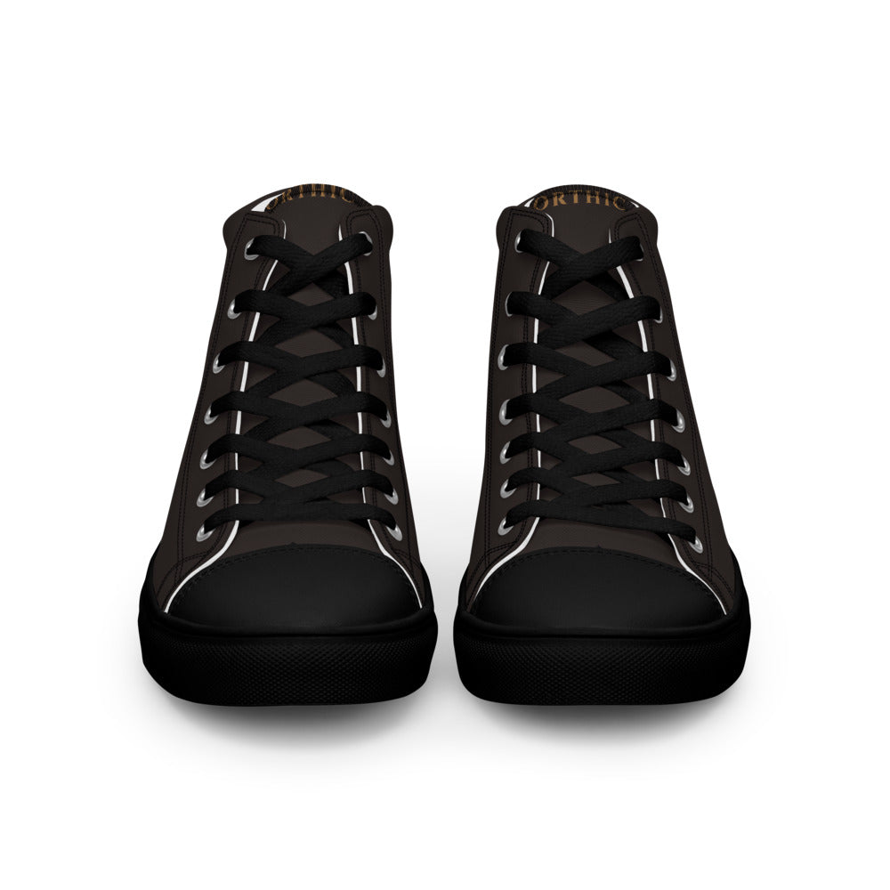 Off-Duty High-Top — Men's Printed Canvas in Espresso (shoe_tongue_left)