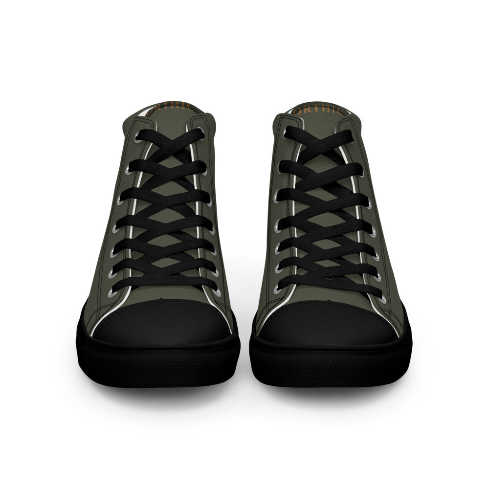Off-Duty High-Top — Men's Printed Canvas in Loden (shoe_tongue_left)