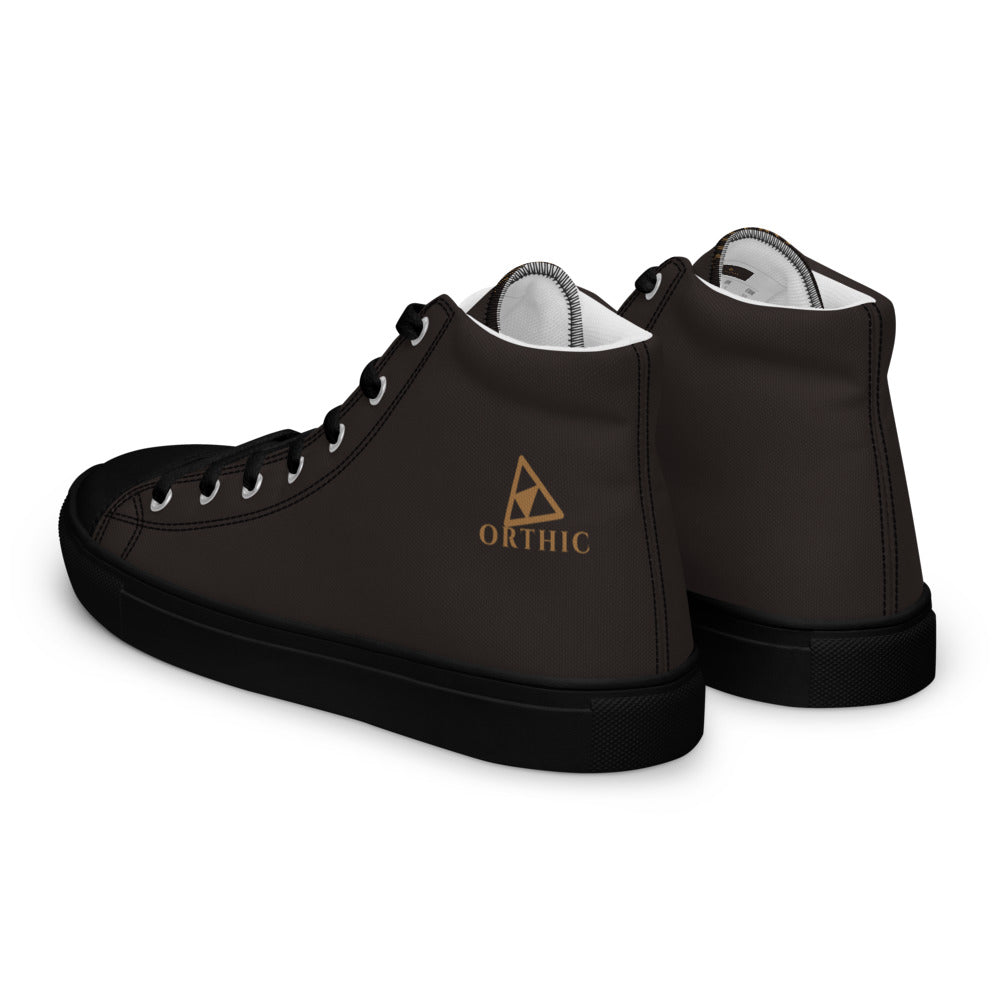 Off-Duty High-Top — Men's Printed Canvas in Espresso (flat left back)