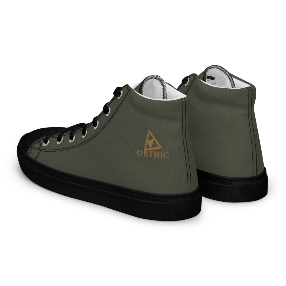Off-Duty High-Top — Men's Printed Canvas in Loden (flat left back)