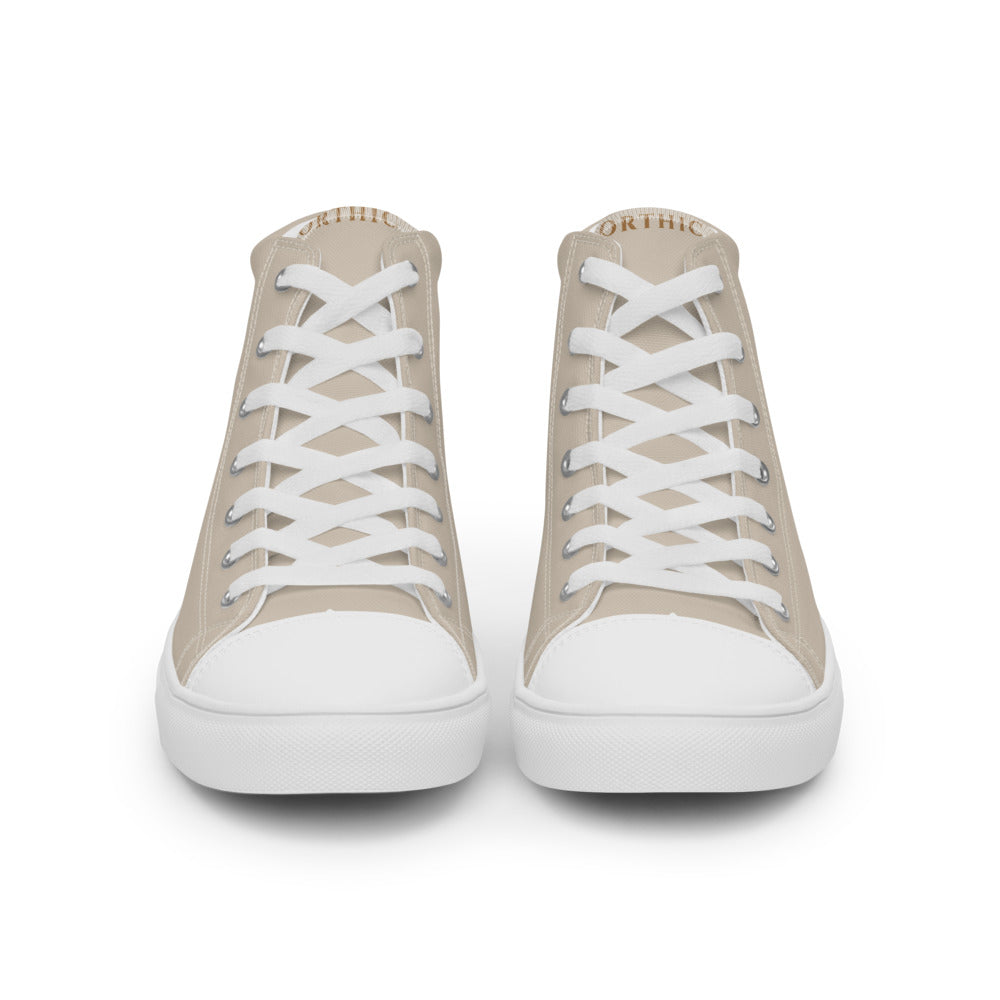 Off-Duty High-Top — Men's Printed Canvas in Travertine (shoe_tongue_left)