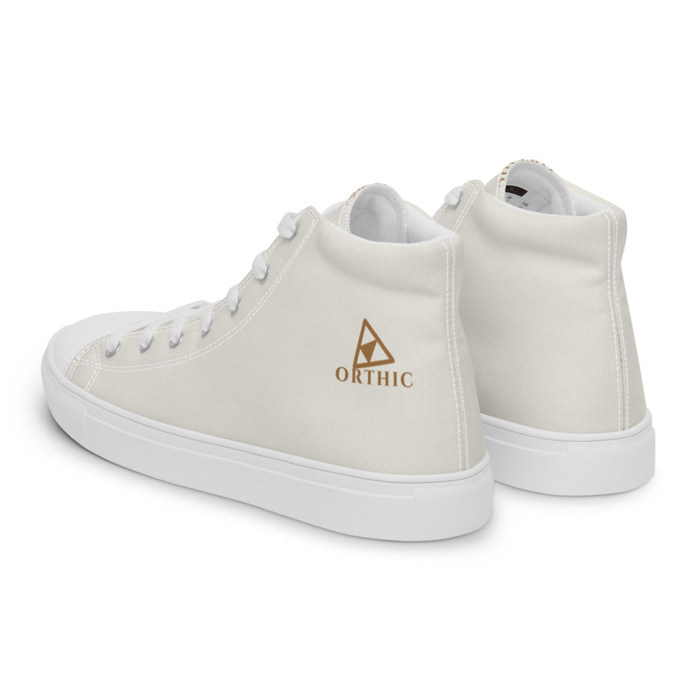 Off-Duty High-Top — Men's Printed Canvas in Chalk (flat left back)