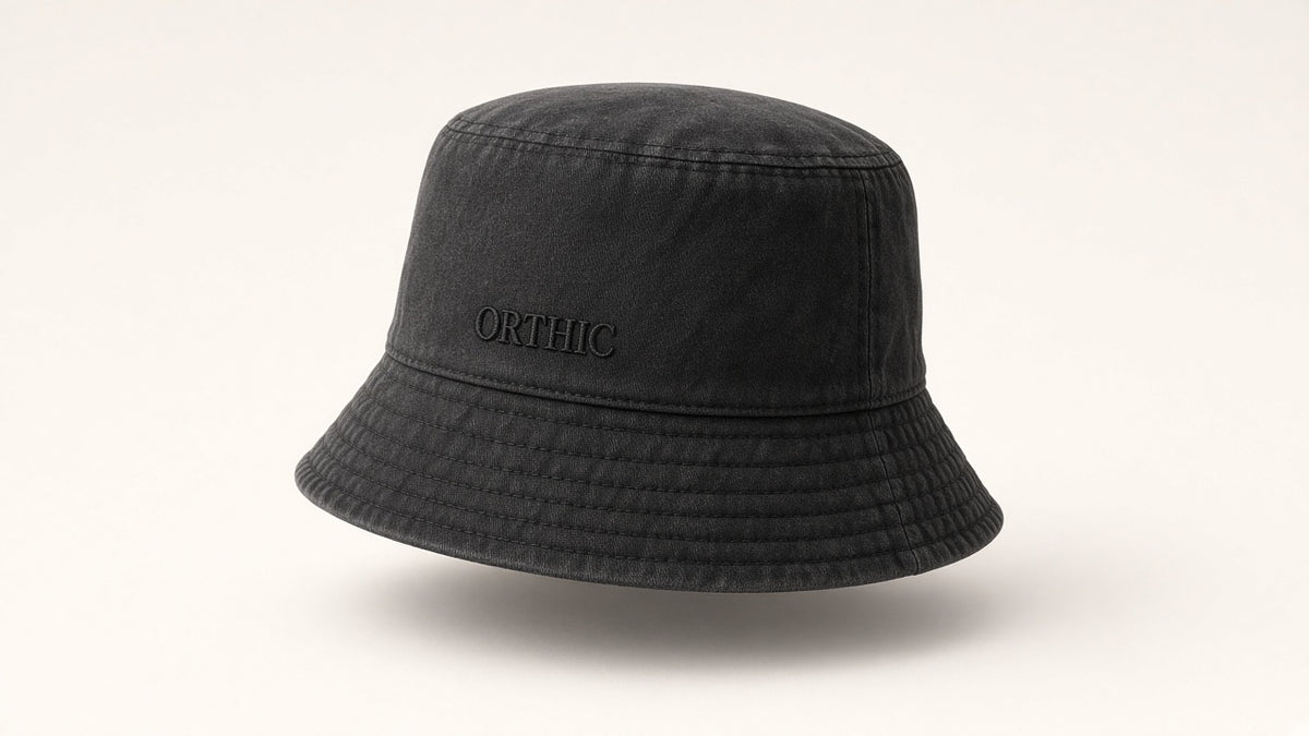 ORTHIC heavy twill bucket hat, washed black