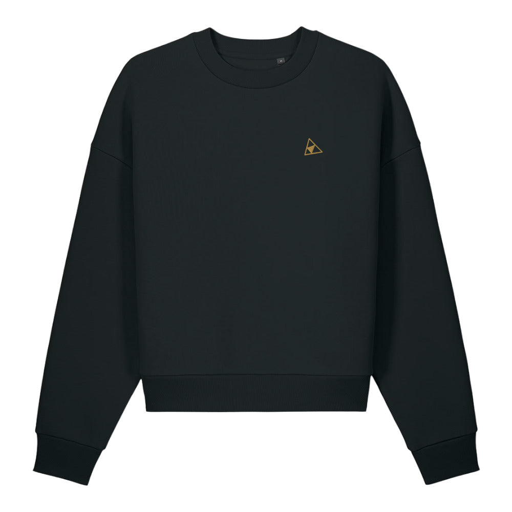 ORTHIC Mark Only Sculpted Crewneck — 500 GSM Organic Cotton Fleece in Black