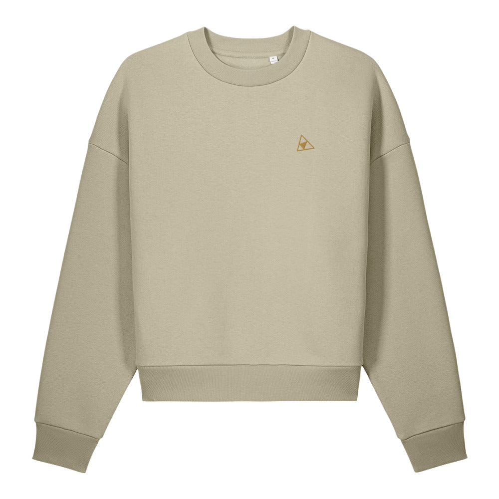 ORTHIC Mark Only Sculpted Crewneck — 500 GSM Organic Cotton Fleece in Stone