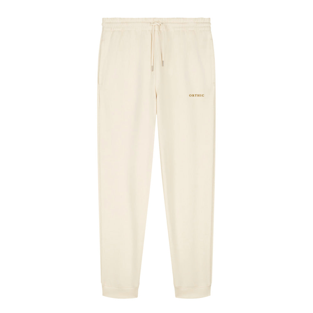 Quiet Weight Tracksuit Jogger — Brushed Organic Fleece in Natural Raw, front